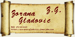 Zorana Gladović vizit kartica